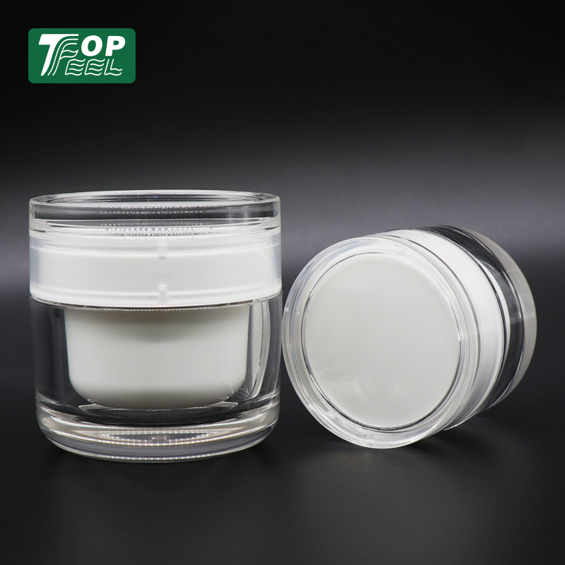 Wholesale Quality Pink Thick Acrylic Luxury Empty Facial Cream Jars for Effect Cosmetic