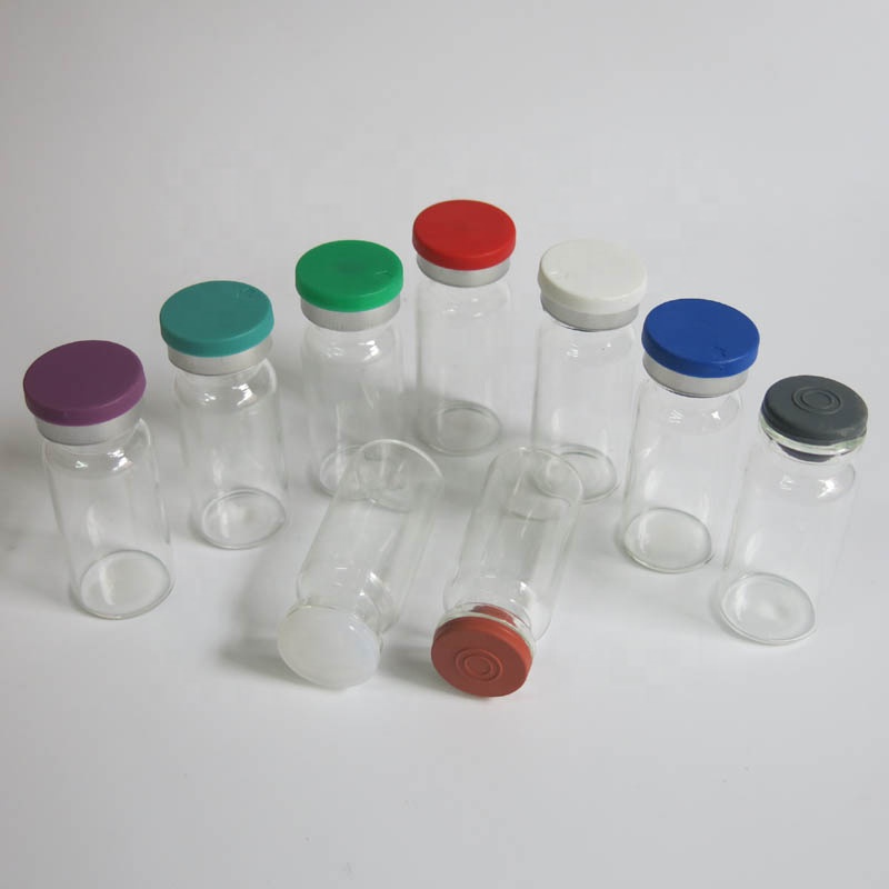 Wholesale RTS 10ml Vials Clear Amber Glass Bottle Pharmaceutical Injection with Plastic-Aluminum Flip Top Cap Rubber Stopper