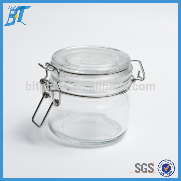 Wholesale Recycled 200ml glass clip lid jars pot for pure natural honey