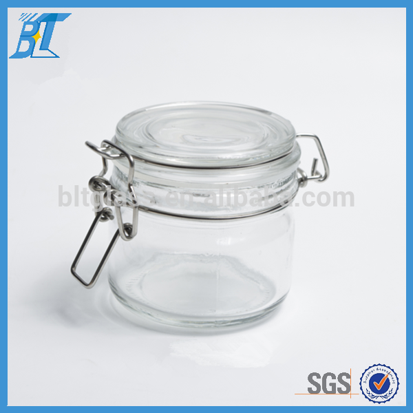 Wholesale Recycled 200ml glass clip lid jars pot for pure natural honey