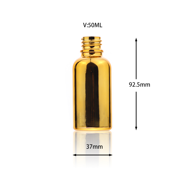Wholesale Round 30ml 50ml Glass Sliver Gold Serum Essential Oil Dropper Bottle