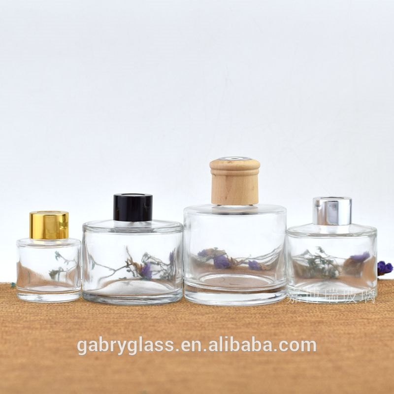 Wholesale Round 50ml 100ml 150ml 200ml Home Hanging Room Black Empty Aroma Perfume Reed Diffuser Glass Bottle