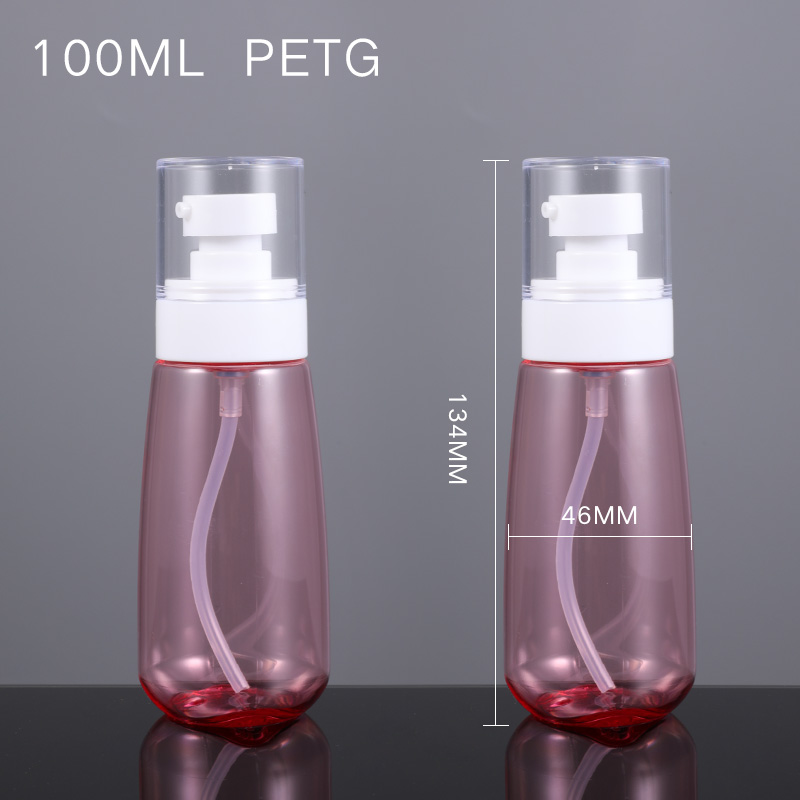 Wholesale Round Airless Empty Clear 100ml Face Oil 100ML Plastic Spray Bottle Shampoo Lotion Pump Container