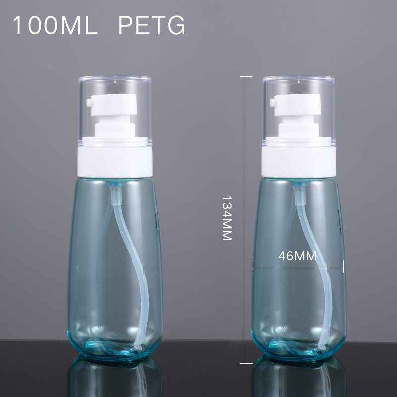 Wholesale Round Airless Empty Clear 100ml Face Oil 100ML Plastic Spray Bottle Shampoo Lotion Pump Container