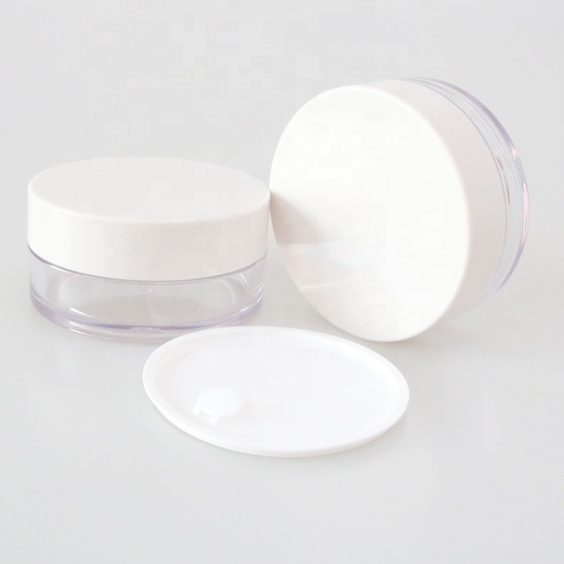 Wholesale Round Empty Clear 100ml Cosmetic Cream Plastic PETG Jar with White Lid