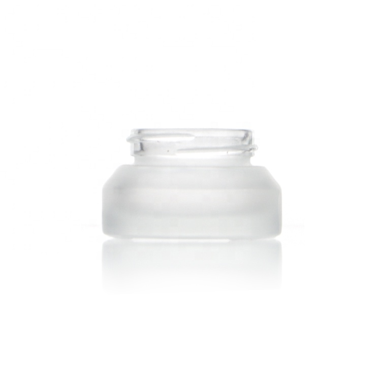 Wholesale Round Frosted 50g Cosmetic Face Cream Jars Glass Cosmetic Containers With Gold Lid
