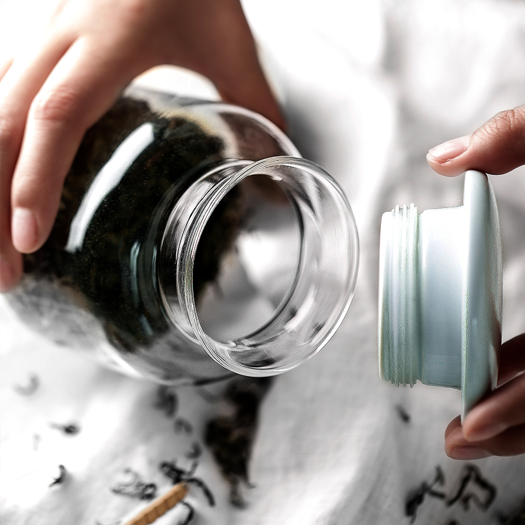 Wholesale Round Glass Storage Jar Airtight With Glass storage honey glass jar set