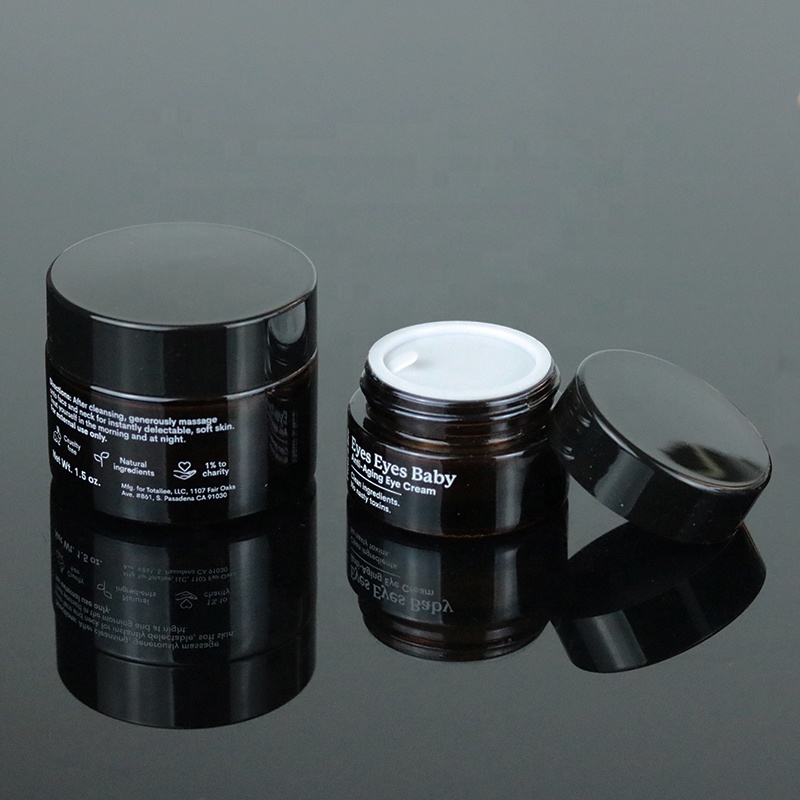 Wholesale Round Small 15ml 0.5oz Empty Brown Cream Container Amber Glass Jar Cosmetic Jar (GJM55)