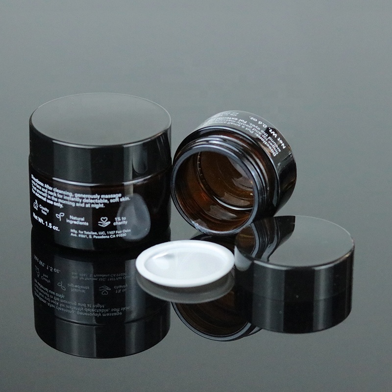 Wholesale Round Small 15ml 0.5oz Empty Brown Cream Container Amber Glass Jar Cosmetic Jar (GJM55)