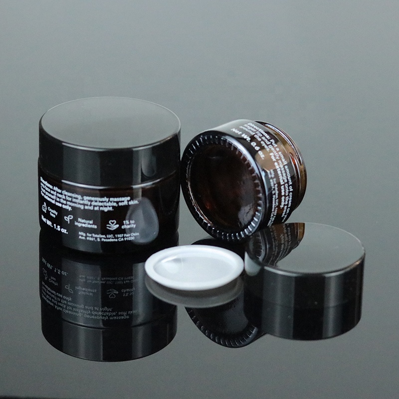 Wholesale Round Small 15ml 0.5oz Empty Brown Cream Container Amber Glass Jar Cosmetic Jar (GJM55)