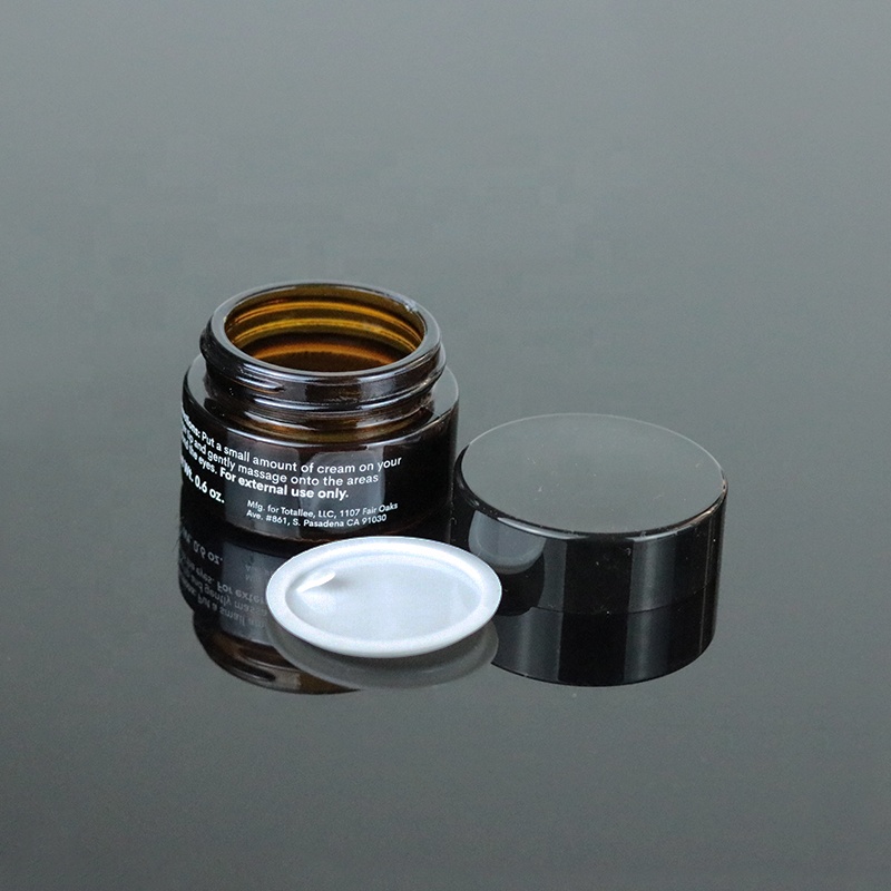 Wholesale Round Small 15ml 0.5oz Empty Brown Cream Container Amber Glass Jar Cosmetic Jar (GJM55)