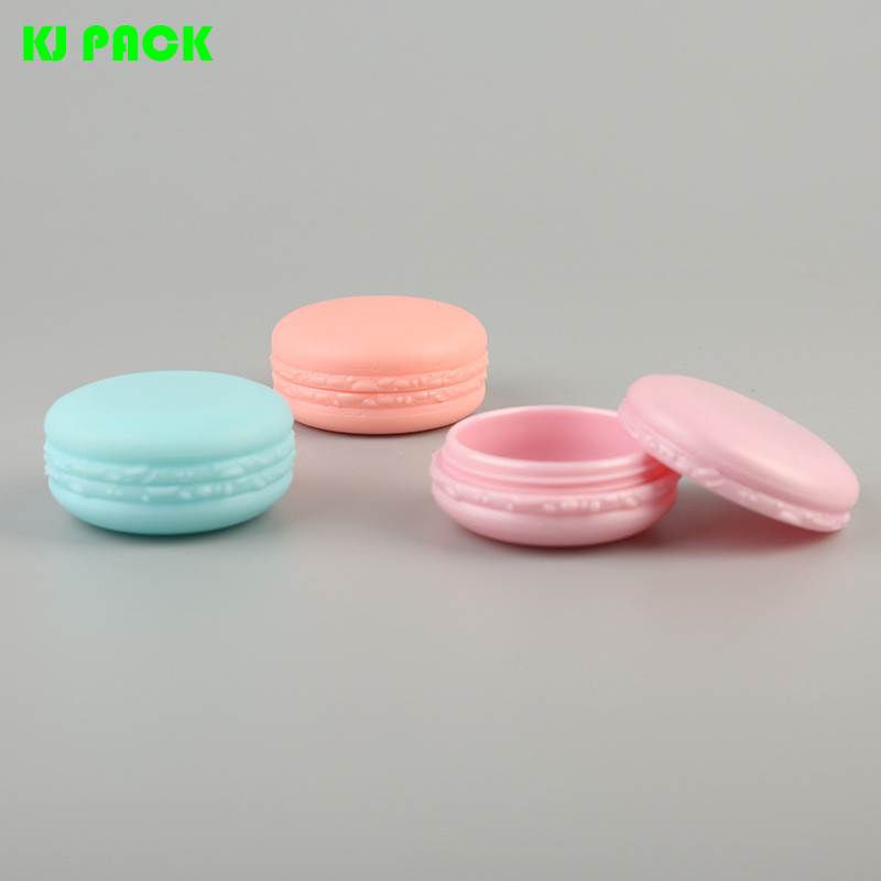 Wholesale Round candy color macaron shaped jars,10g Empty Cosmetic PP Plastic Cream Jar,Lip Balm Eye Shadow Powder Container