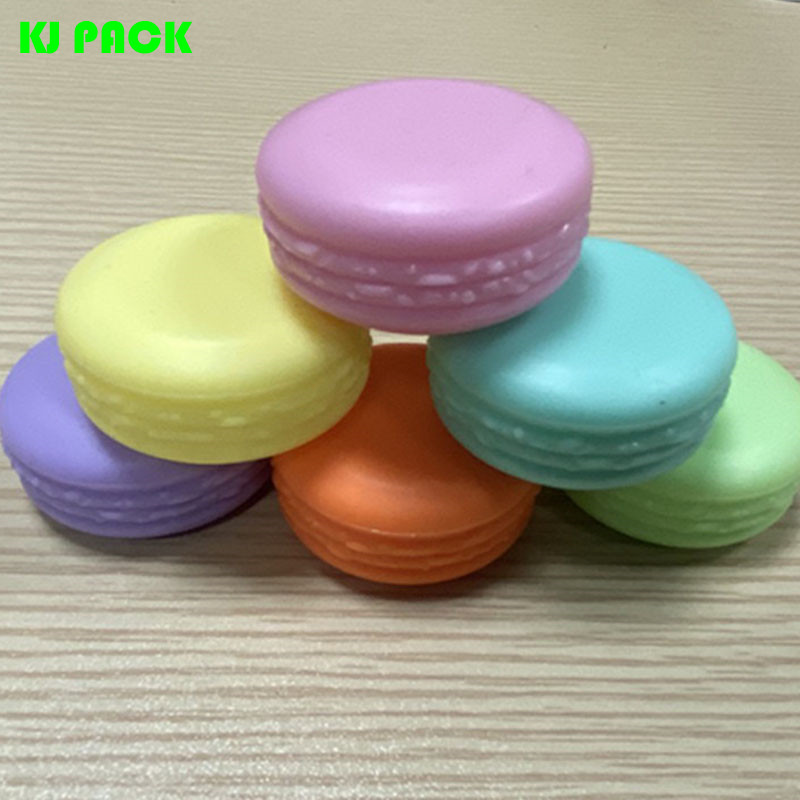 Wholesale Round candy color macaron shaped jars,10g Empty Cosmetic PP Plastic Cream Jar,Lip Balm Eye Shadow Powder Container