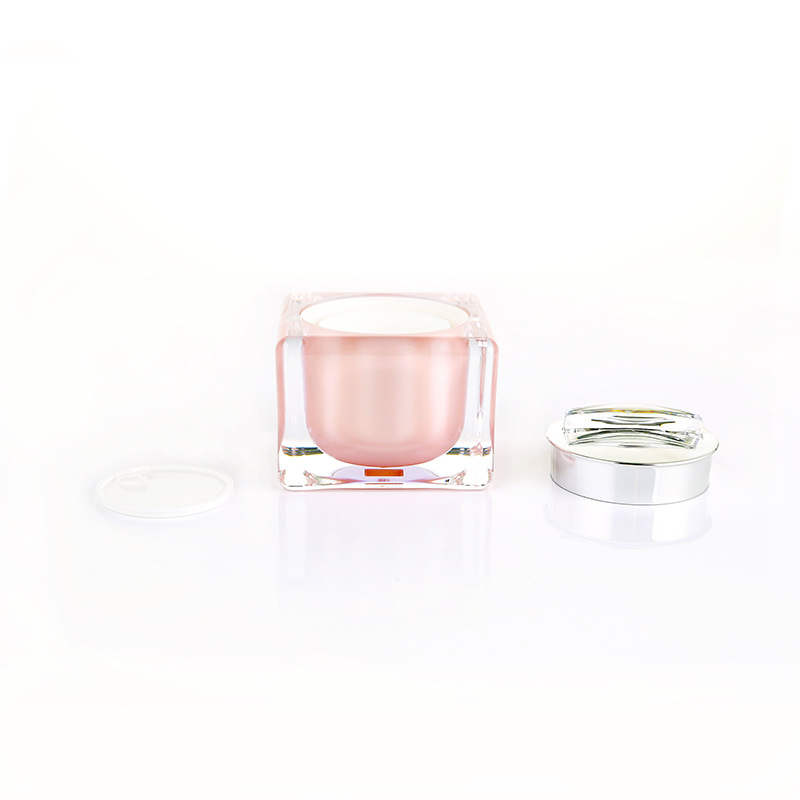 Wholesale Sakura Pink Square 15g Acrylic Empty Clean Cream Jar