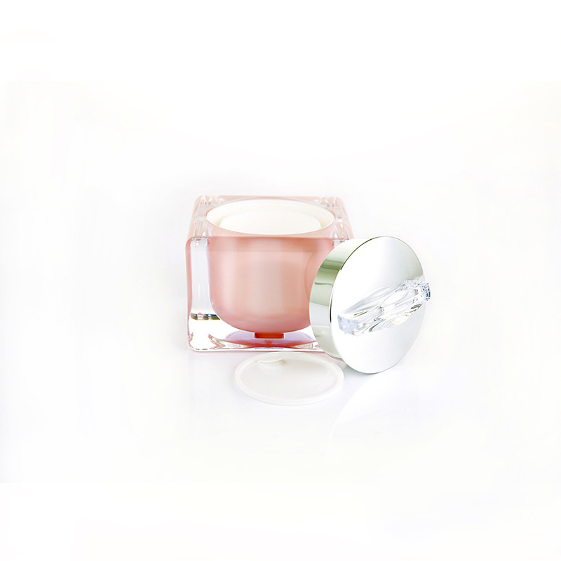 Wholesale Sakura Pink Square 15g Acrylic Empty Clean Cream Jar