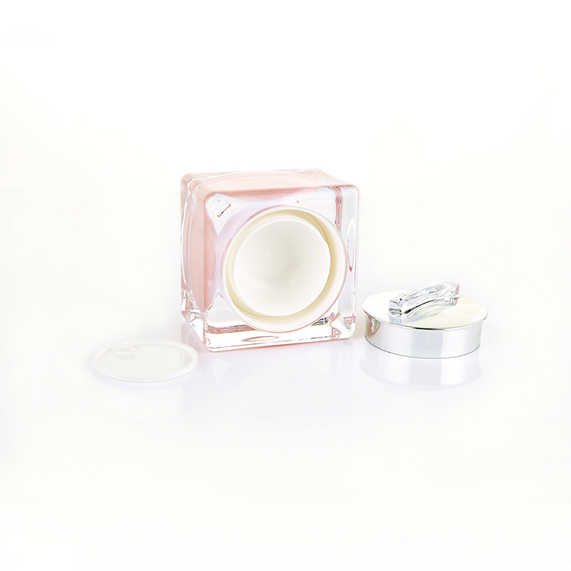 Wholesale Sakura Pink Square 15g Acrylic Empty Clean Cream Jar