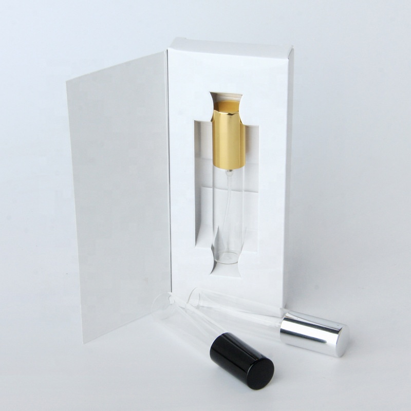Wholesale Sample Perfume Tube 10ml Glass Perfume Bottle with Carton Box