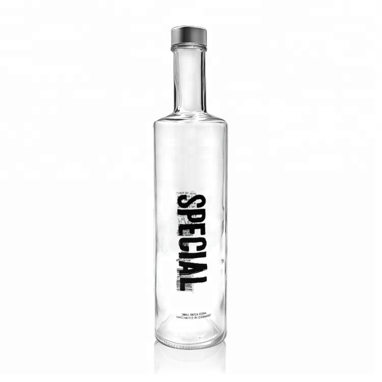 Wholesale Screen Printing Empty 700 ml 750ml Vodka Spirit Glass Liquor Bottle With screw cap