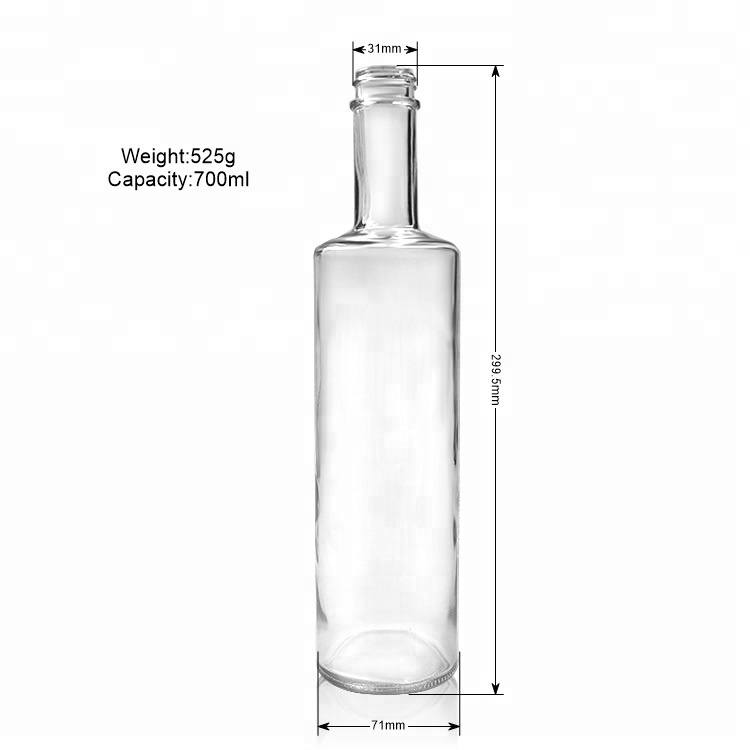 Wholesale Screen Printing Empty 700 ml 750ml Vodka Spirit Glass Liquor Bottle With screw cap