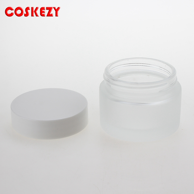 Wholesale Screw Lid Frosted Packaging Cosmetic Glass Jar, Empty Skincare 30g 15g Frosted Glass Cream Jar for Sale