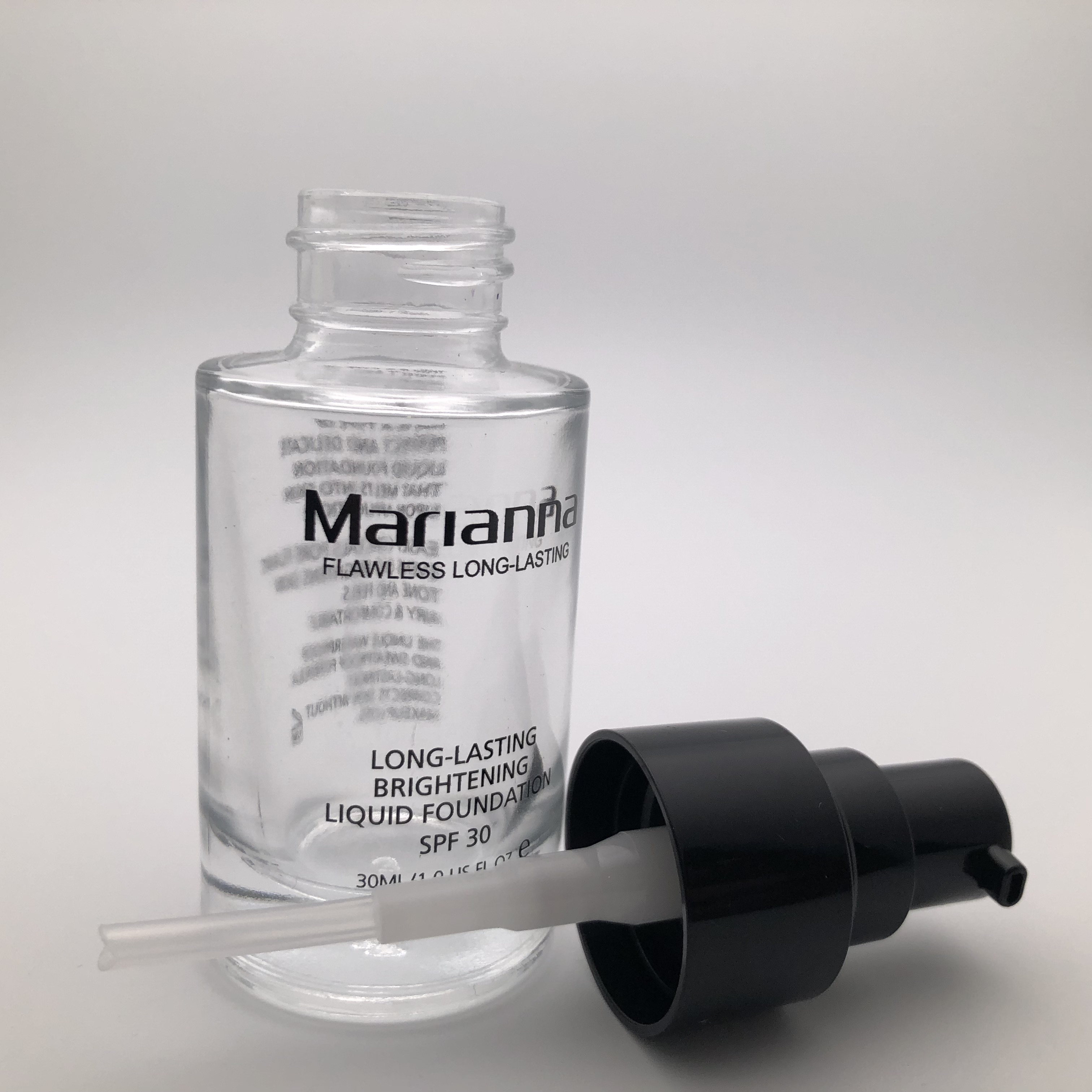 Wholesale Serum Cosmetic Foundation Bottle Glass 30ml Pump