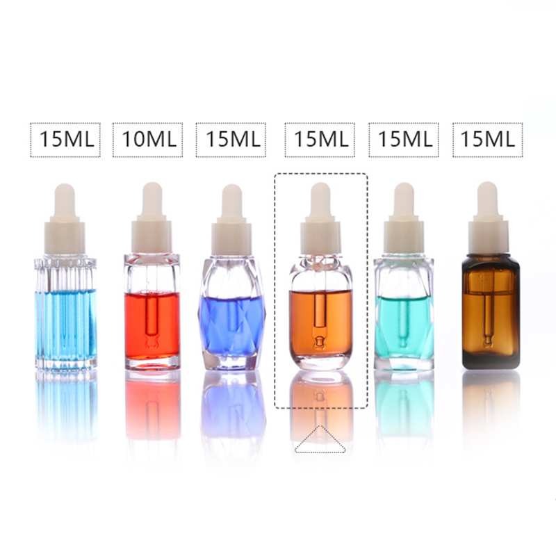 Wholesale Simple Stylish Transparent Glass Dropper Roller Bottles 15ml Essential Oil Bottle