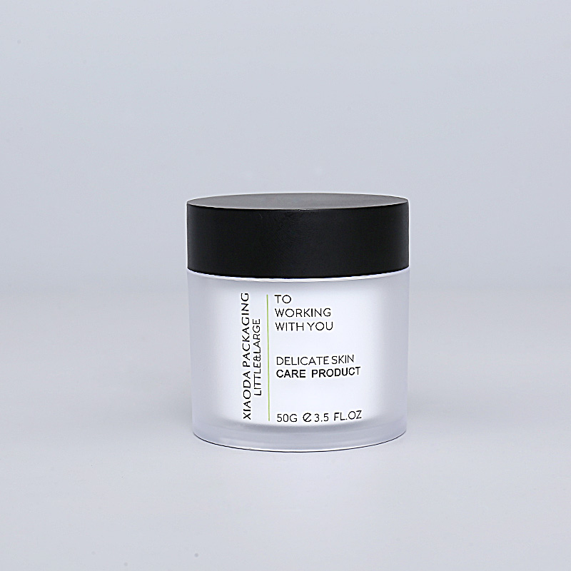 Wholesale Simple design plastic double jar with aluminum lid cream jar 50g