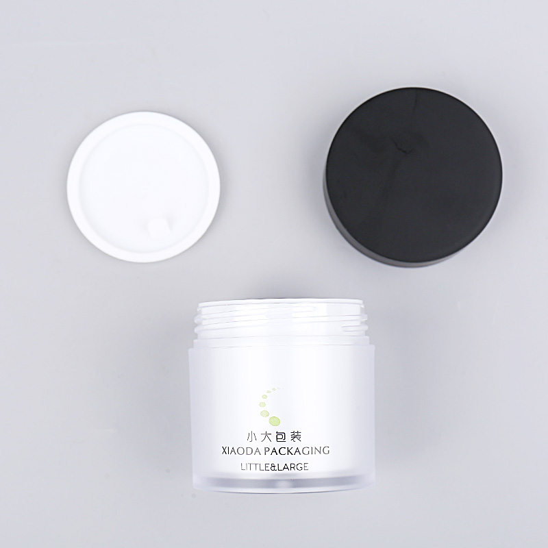 Wholesale Simple design plastic double jar with aluminum lid cream jar 50g