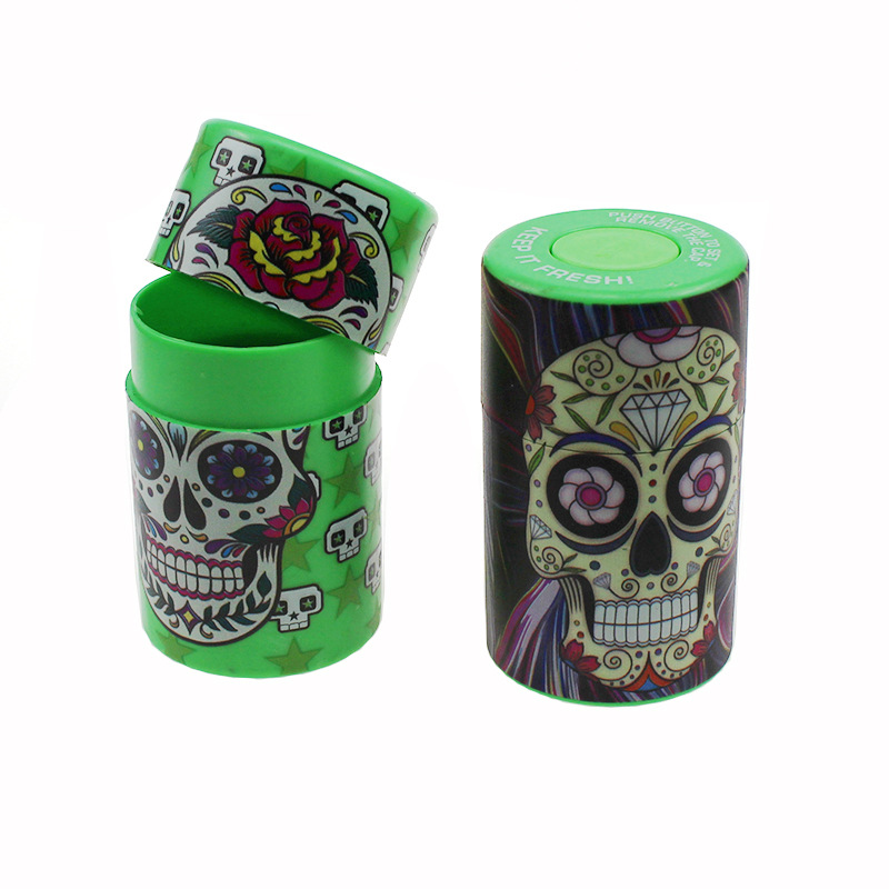 Wholesale Skull Weed Storage Smell Proof Herb Seal Container Plastic Weed Storage Stash Jar