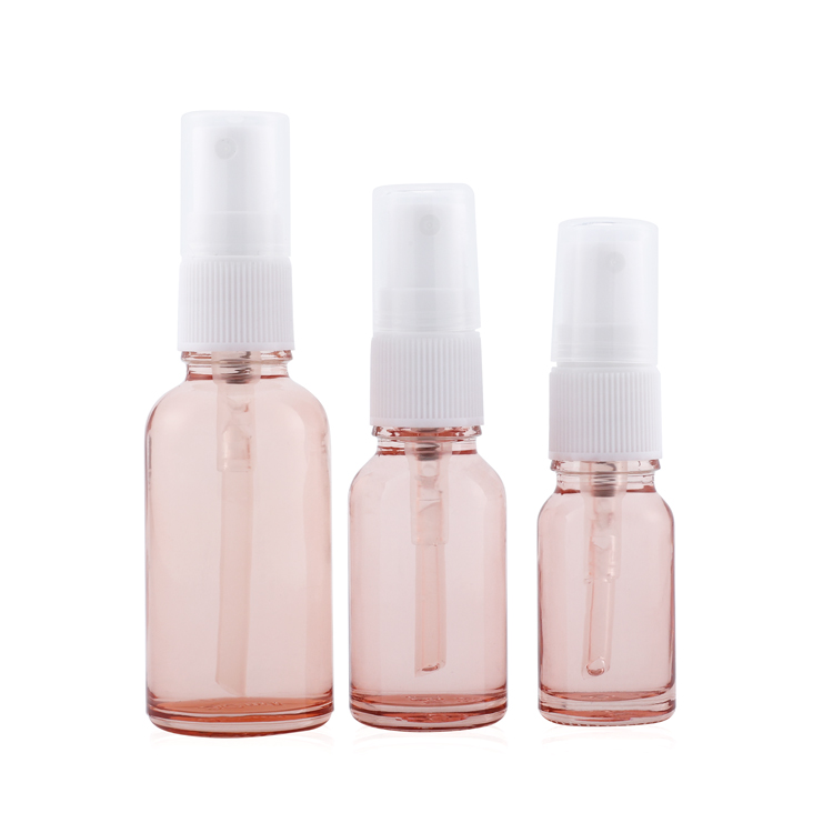 Wholesale Small Glass Round Clear Pink Wholesale 50ml Atomizer 100ml Empty Cosmetic s Coating Spray perfume bottle for sale