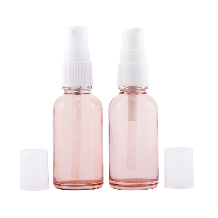 Wholesale Small Glass Round Clear Pink Wholesale 50ml Atomizer 100ml Empty Cosmetic s Coating Spray perfume bottle for sale