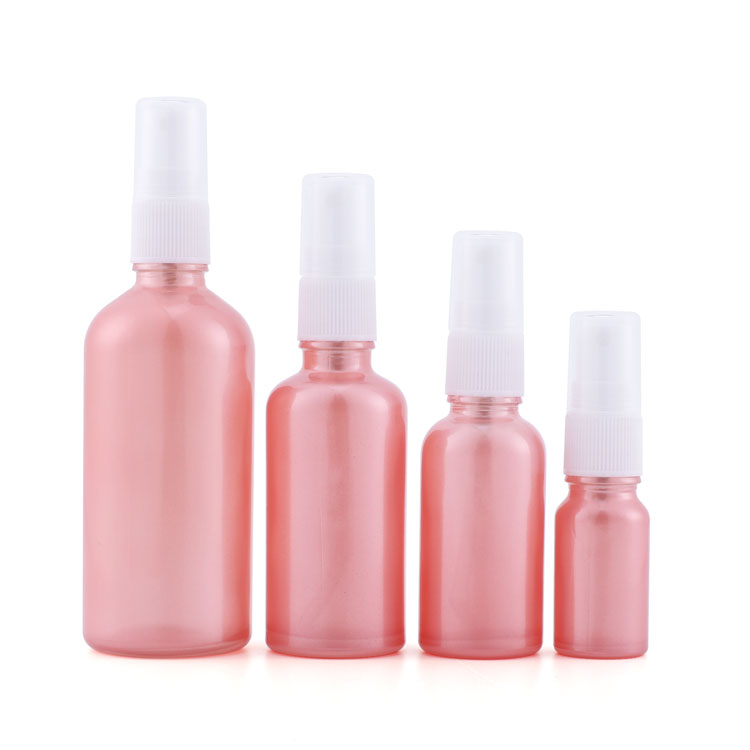 Wholesale Small Glass Round Clear Pink Wholesale 50ml Atomizer 100ml Empty Cosmetic s Coating Spray perfume bottle for sale