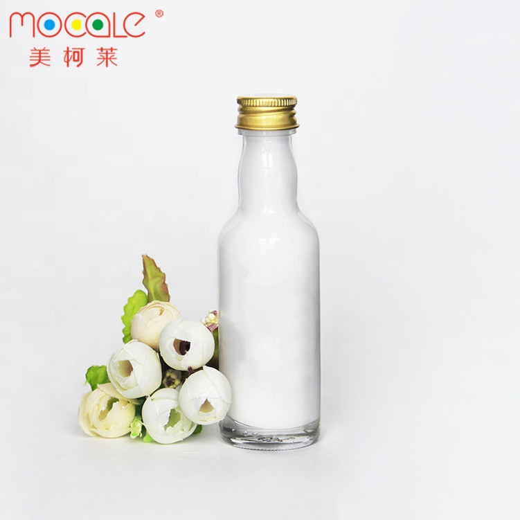 Wholesale Small Mini 50ml Glass Spirit Bottle Liquor Round Drink Bottle With Screw Cap For Gin Whisky Cocktail
