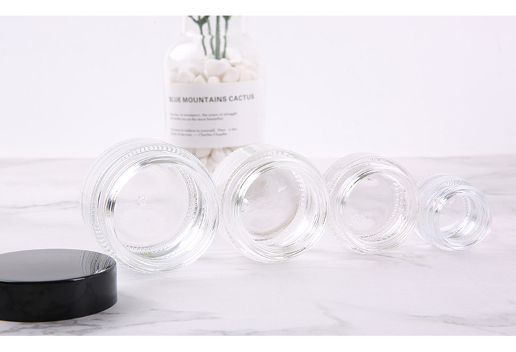 Wholesale Small Round Cosmetic Jars 5 Gram 5ml with Black Lids