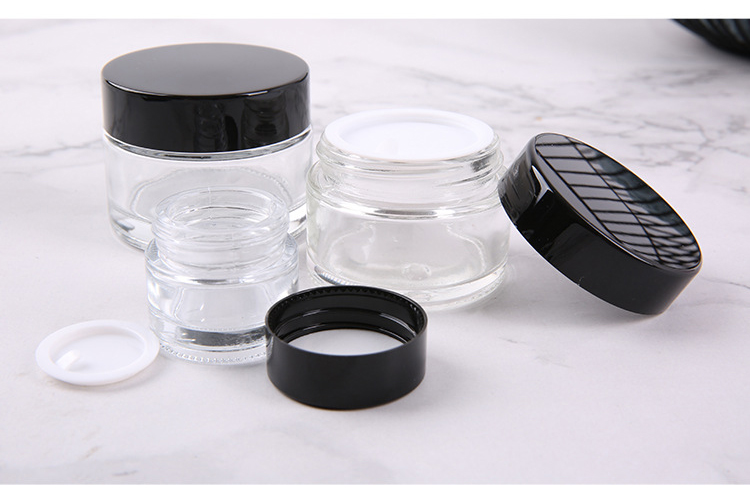Wholesale Small Round Cosmetic Jars 5 Gram 5ml with Black Lids