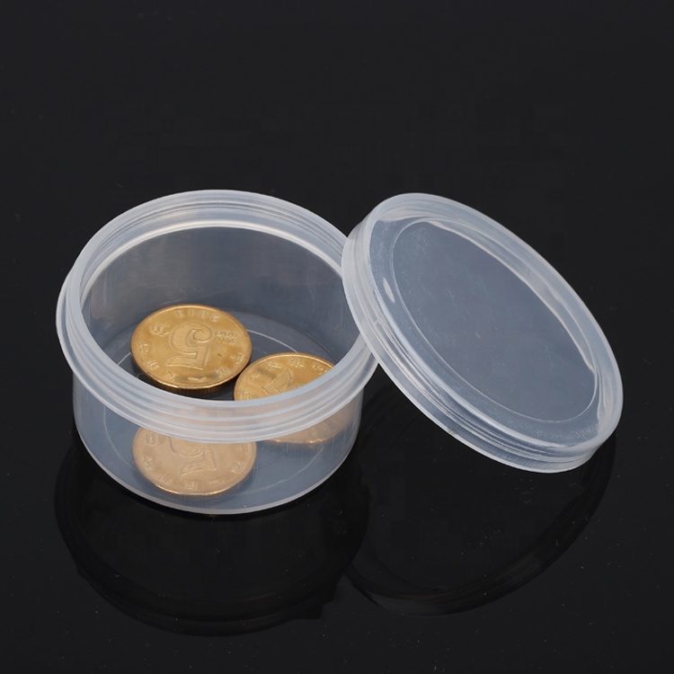 Wholesale Small Round Plastic Boxes Clear Plastic Container with Screw Lid