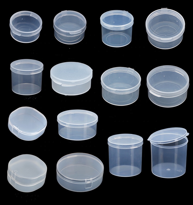 Wholesale Small Round Plastic Boxes Clear Plastic Container with Screw Lid