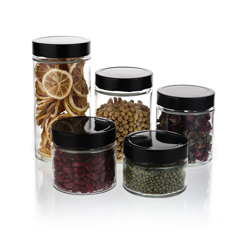 Wholesale Small Round Straight Sided Clear Glass Jars Jam Jars Glass With Lid Storage Pickles Jar For Food