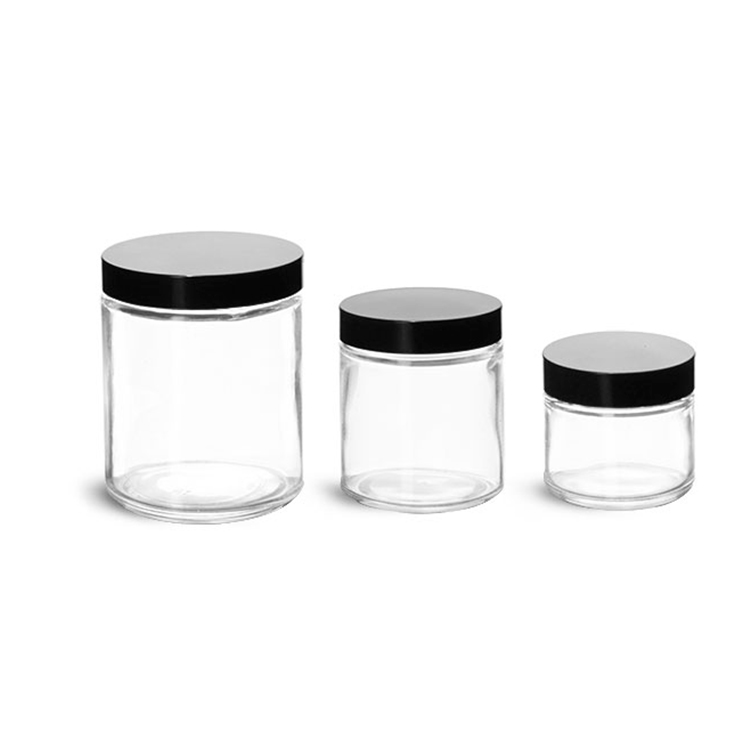 Wholesale Small Transparent Round Glass Food Storage Spice Honey Jar In Bulk With Airtight Lids