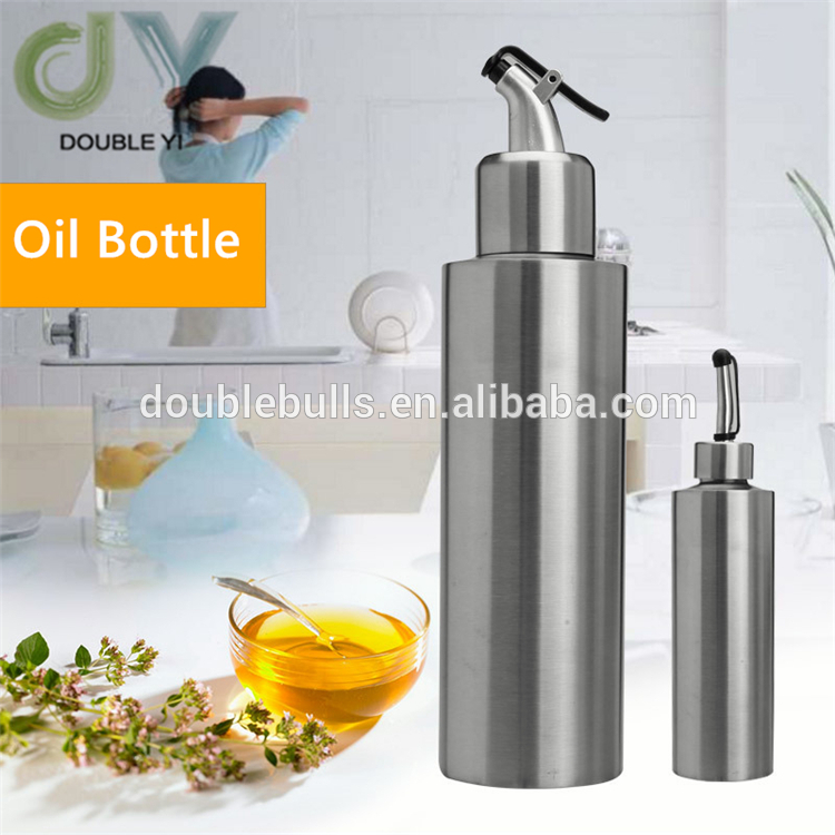 Wholesale Soy Sauce Bottle Oil Vinegar Cruet Bottle Stainless Steel 550ml Oil Dispenser Olive Oil Carafe Decanter for Kitchen