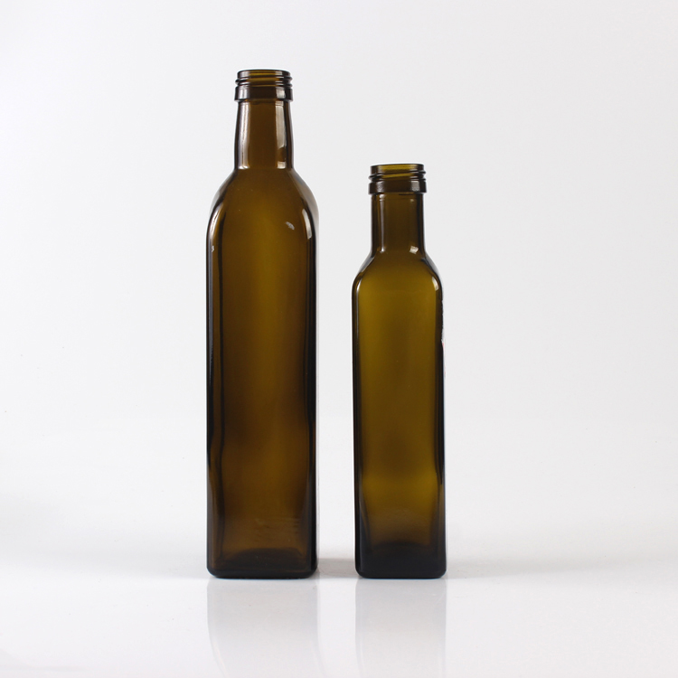 Wholesale Square Amber Green Color Glass Olive Oil Bottle 250ml 500ml