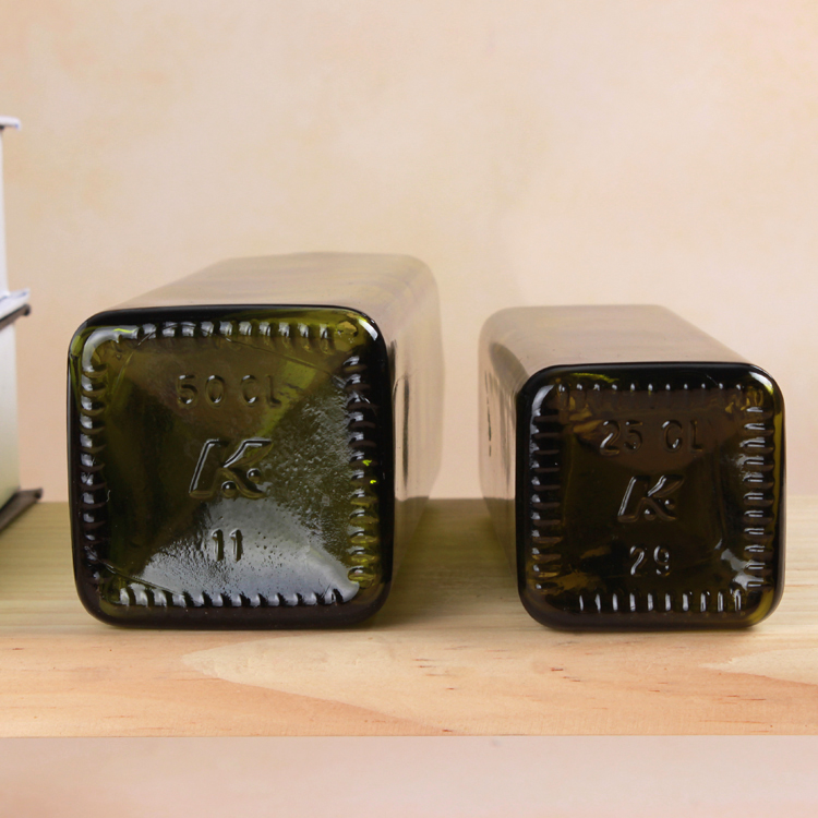 Wholesale Square Amber Green Color Glass Olive Oil Bottle 250ml 500ml