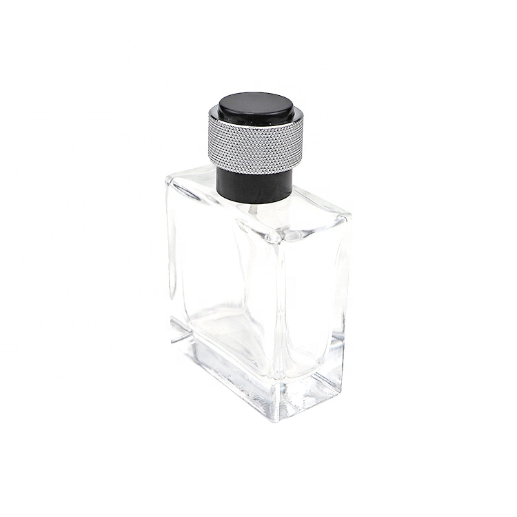 Wholesale Square Clear Glass Bottle Perfume 50 ml Glass Crimp Bottle Parfum