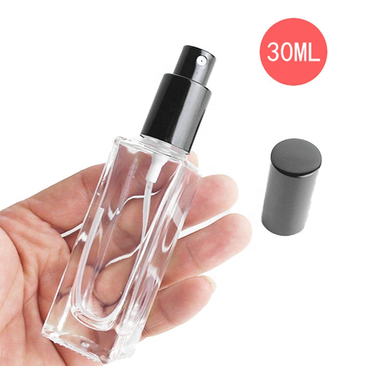 Wholesale Square Perfume Use and Pump Spray Sealing Type glass bottle