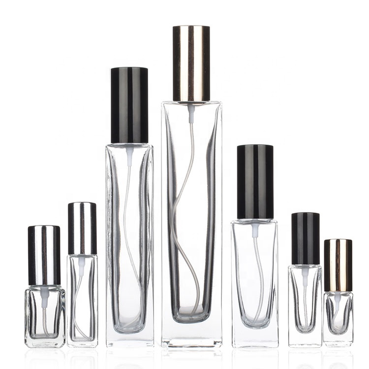 Wholesale Square Perfume Use and Pump Spray Sealing Type glass bottle