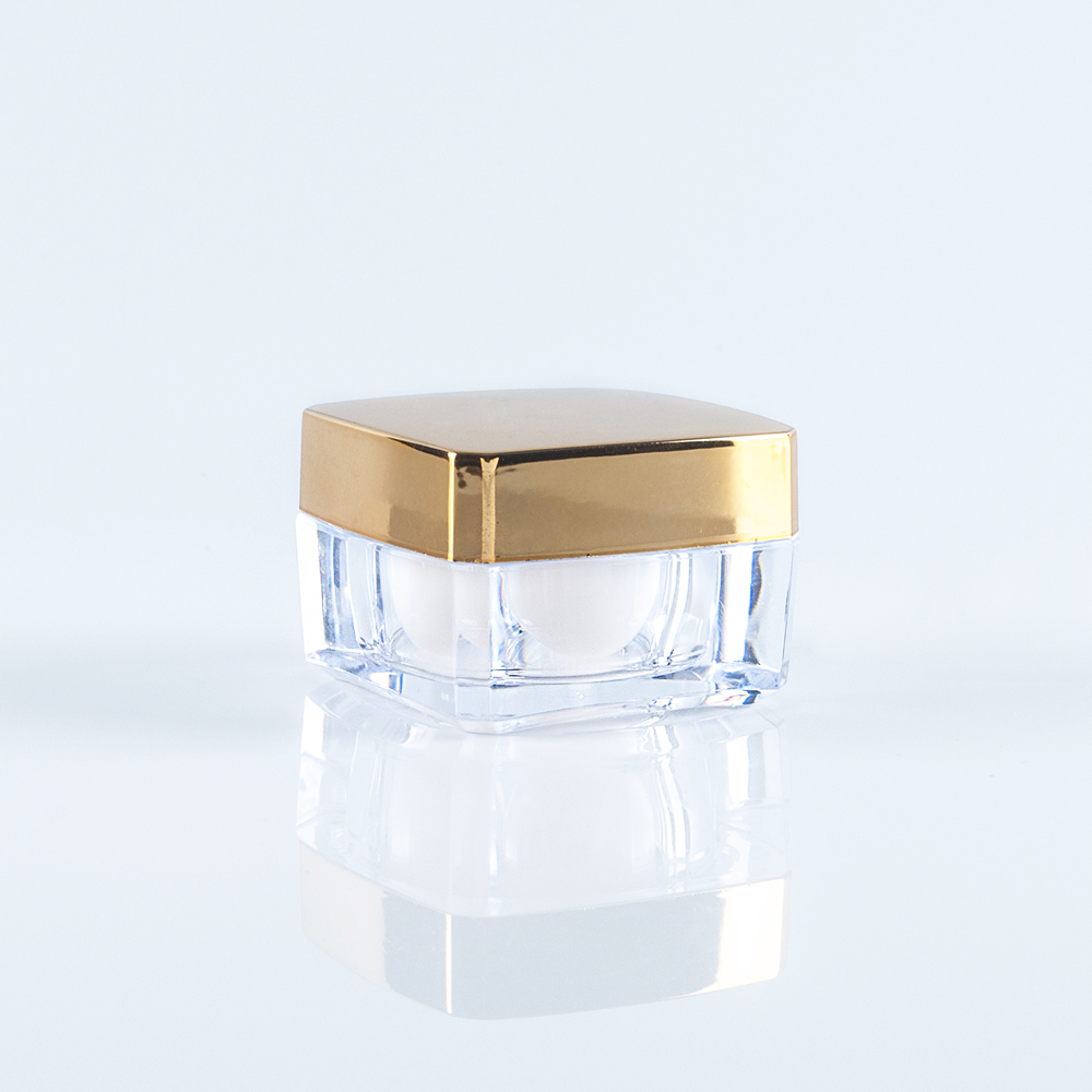 Wholesale Square Shape Acrylic Cosmetic Jar Plastic Skin Care Face Cream Jar