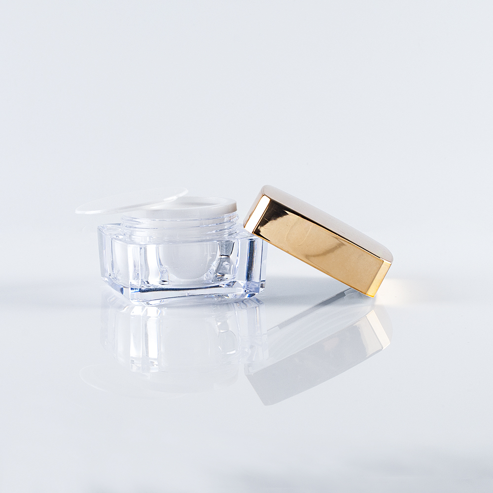 Wholesale Square Shape Acrylic Cosmetic Jar Plastic Skin Care Face Cream Jar