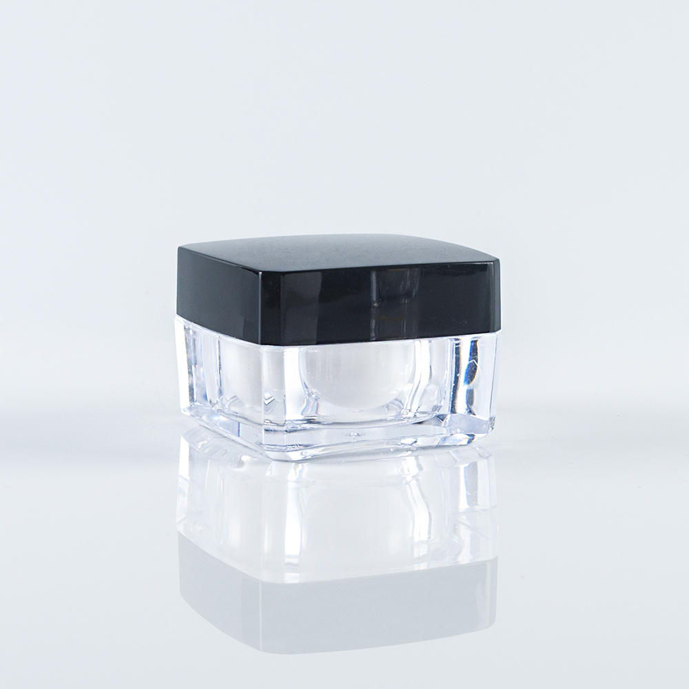 Wholesale Square Shape Acrylic Cosmetic Jar Plastic Skin Care Face Cream Jar