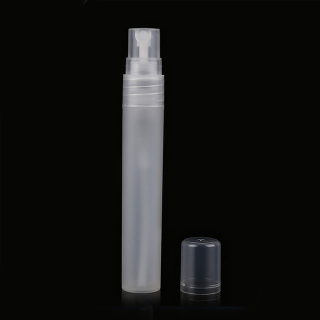 Wholesale Stock 5ml 8ml 10ml transparent plastic travel Portable Pen Shape Perfume Bottles with Fine Mist Spray Cap Atomizer