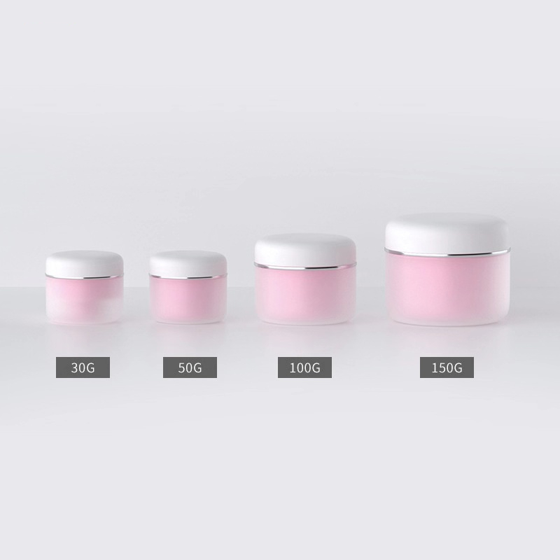 Wholesale Stock available 30g 50g 100g 150g 1oz cosmetic container high end luxury pink round pet plastic cosmetic jar